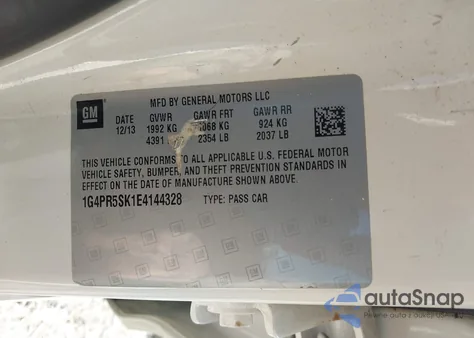 2014 Buick Verano Convenience Group z USA, uszkodzony, nr VIN 1G4PR5SK1E4144328